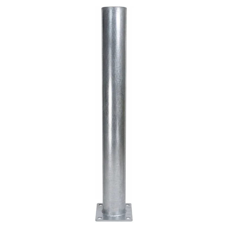 SBD-GSB4548 hot-dip galvanized steel bollard on a bolt-down base plate
