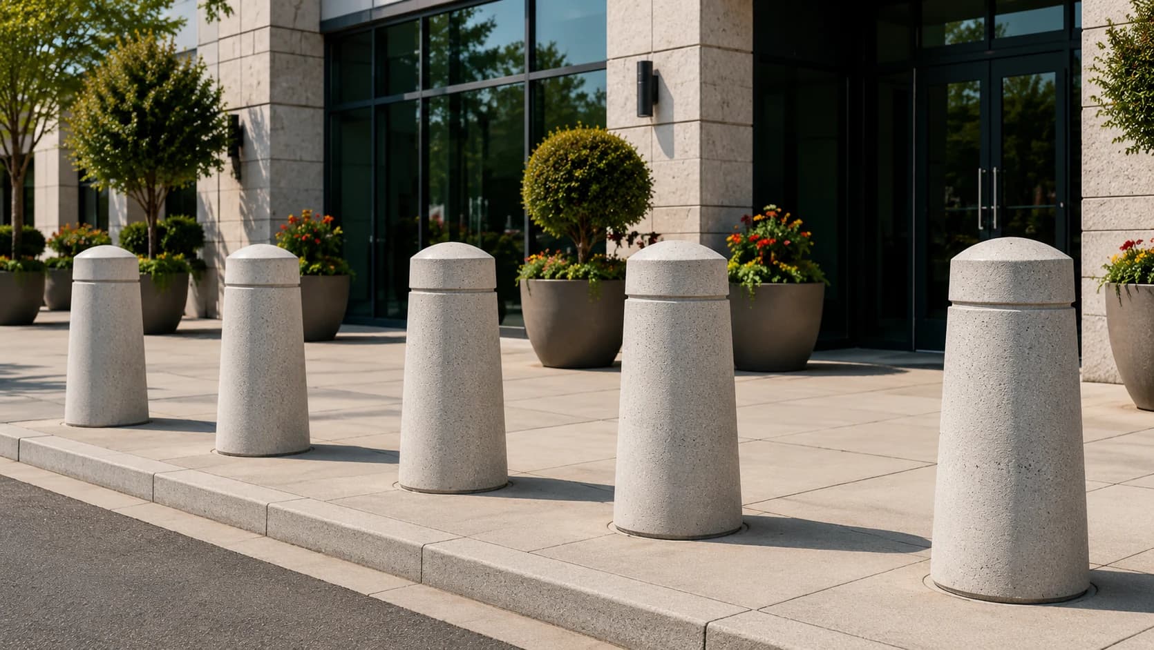 Bollards protecting public places