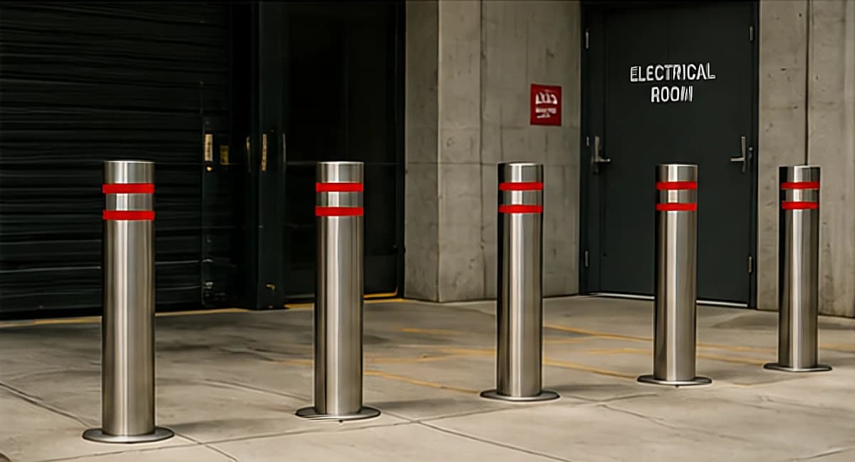 Safety Bollards on a commercial site