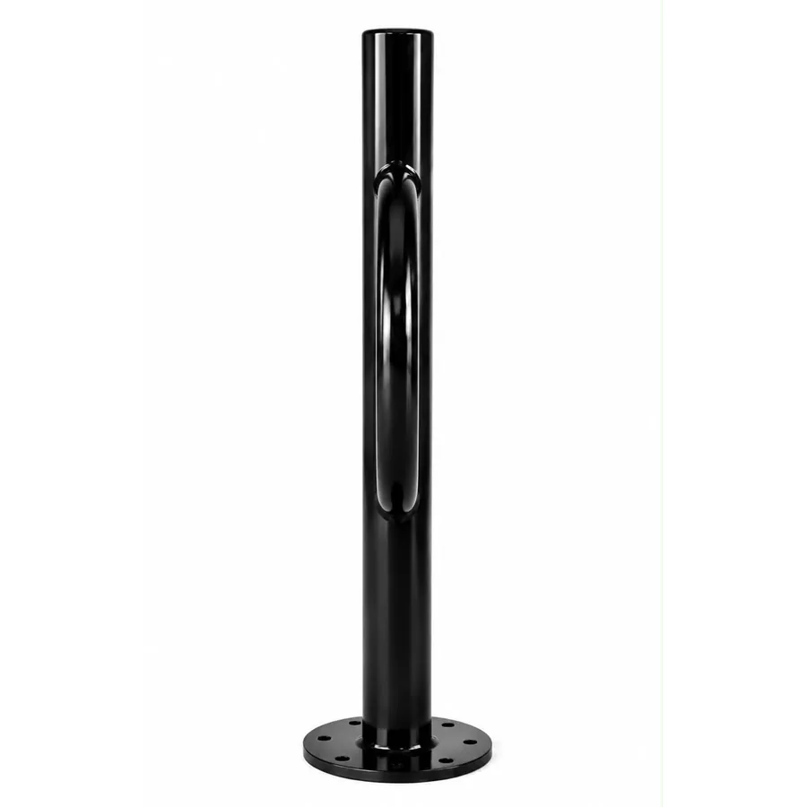 SBD-BRBM01 Double Moon bollard from the front, with the loop edge on to the post