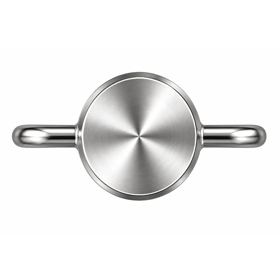 SBD-SSBR01 stainless bike rack from above, showing the post cap and the loops either side
