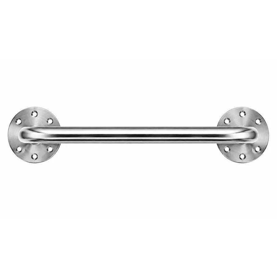 SBD-UBR31601 stainless U bike rack laid flat, base plate faces to camera