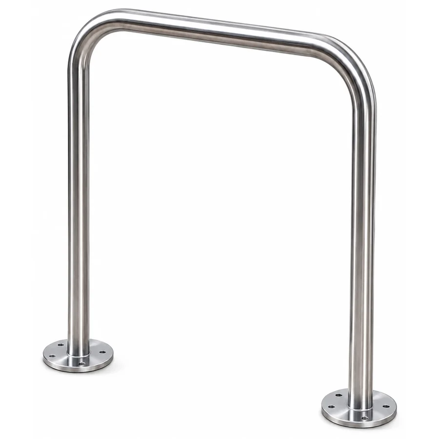 SBD-UBR31601 stainless steel U bike rack with flanged base plates