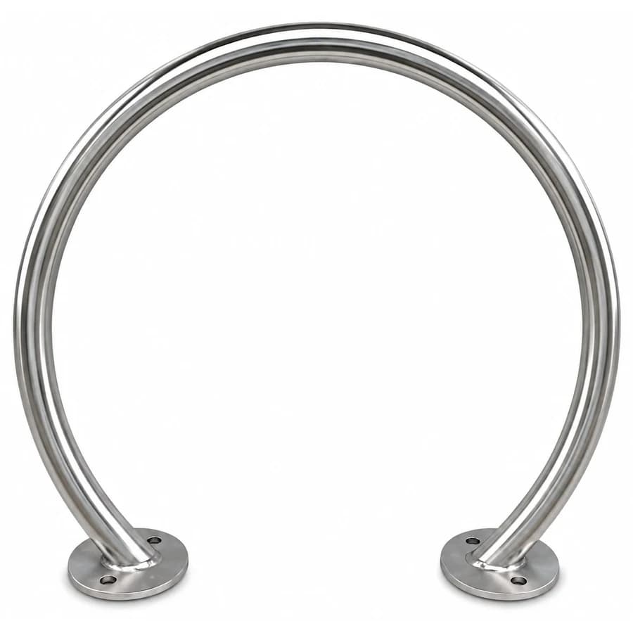 SBD-UBRSS01 round hoop bike rack with flanged base plates
